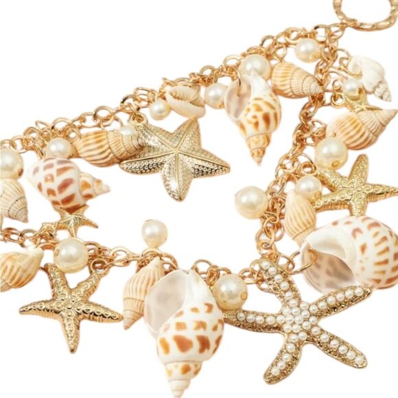 New ANTHRO 2 layer shell starfish golden necklace - Picture 6 of 10